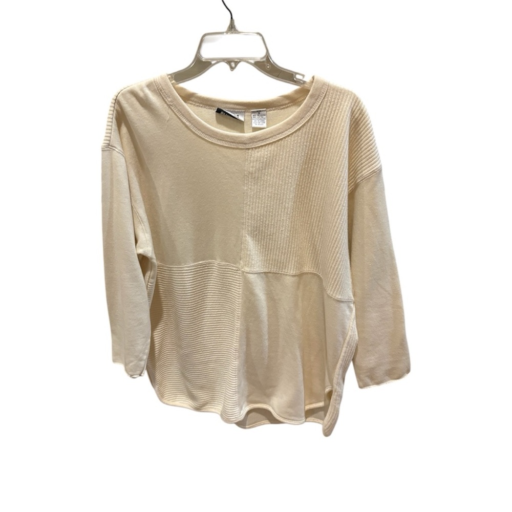 Gitano cream ribbed long sleeve top